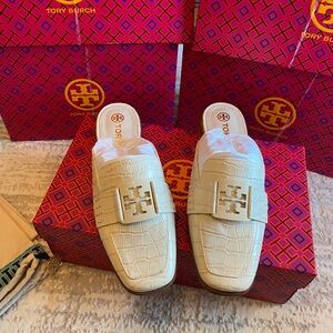 Tory Burch Georgia Croc-Embossed Loafer Mule
